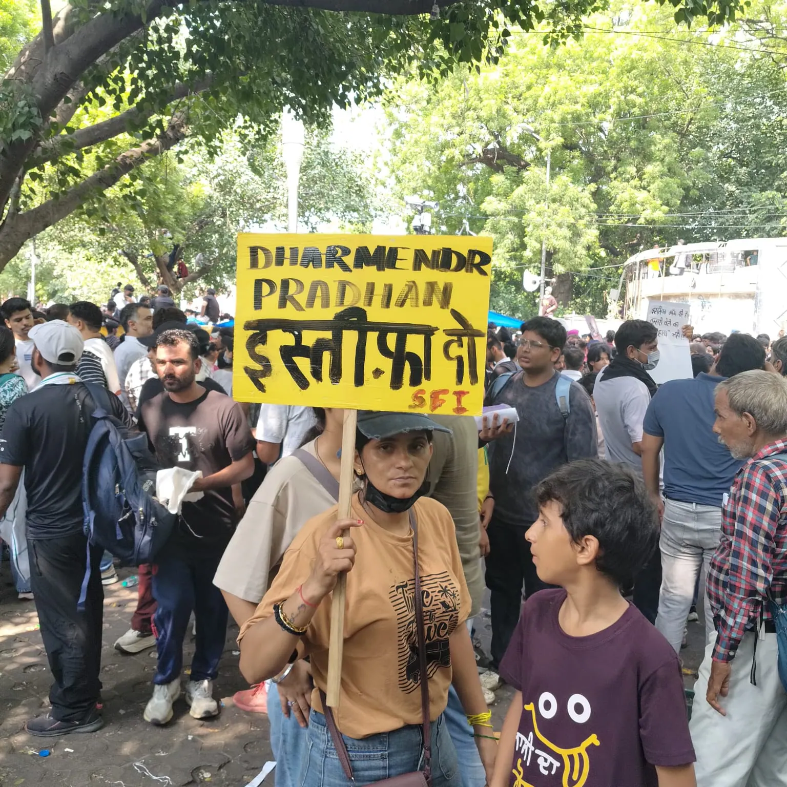 दिल्ली के जंतर-मंतर पर CJP Protest की एक झलक।